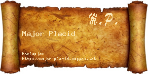 Major Placid névjegykártya
